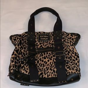Betsey Johnson Lg tote cheetah print with studs